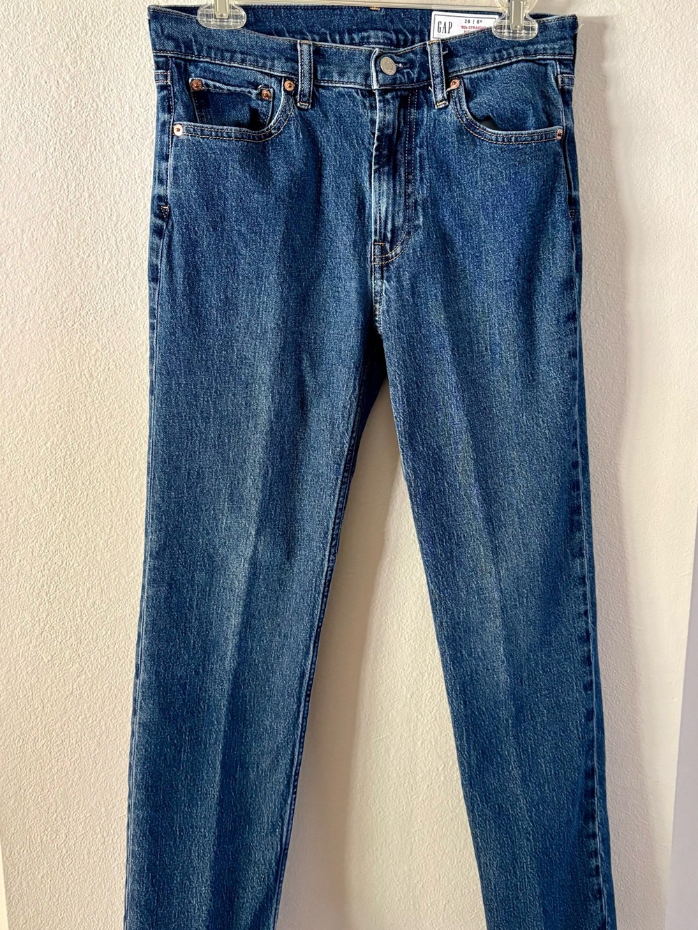 GAP Womens Blue Straight-Leg Jeans